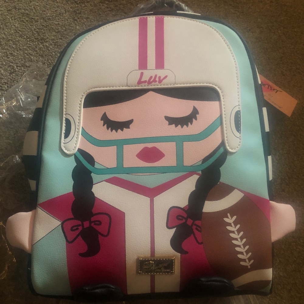 LUV Betsey Johnson Girls' Backpack Football NWT